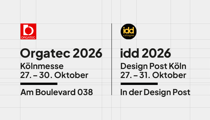 Besuchen Sie uns auf der Orgatec und idd 2026